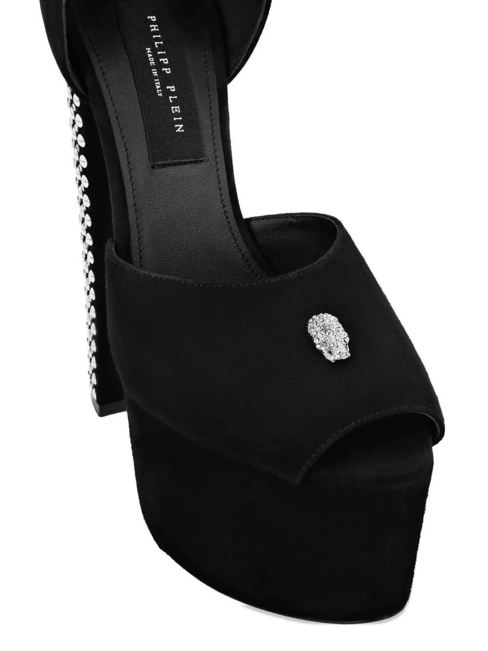 Босоножки на платформе с заклепками в виде черепов Philipp Plein, черный — фото 3