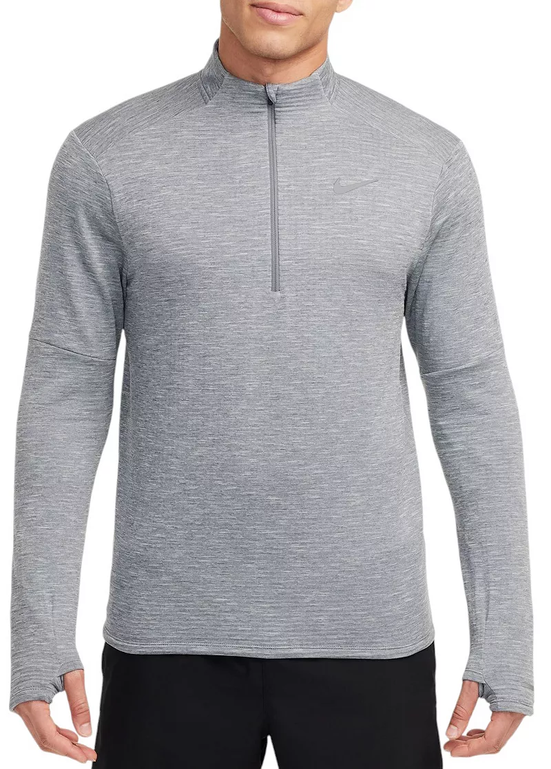 

Мужская беговая рубашка с водоотталкивающей пропиткой и молнией 1/2 Nike Therma-FIT, серый