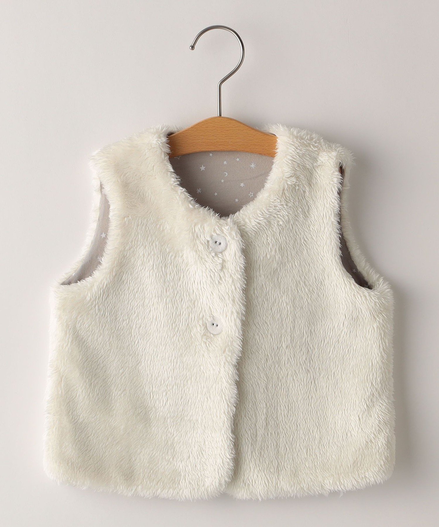 Детский жилет из искусственного меха, размер 80-90 см. Ships Kids, off white