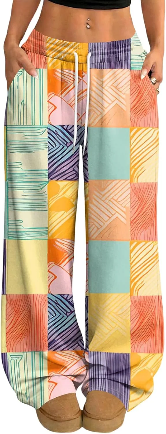 

Женские спортивные штаны с кулиской, широкие, в полоску HYYGOCCTV