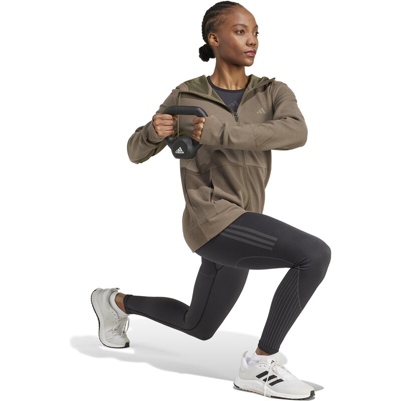 Тренировочная толстовка с капюшоном Adidas, цвет olistr — фото 4