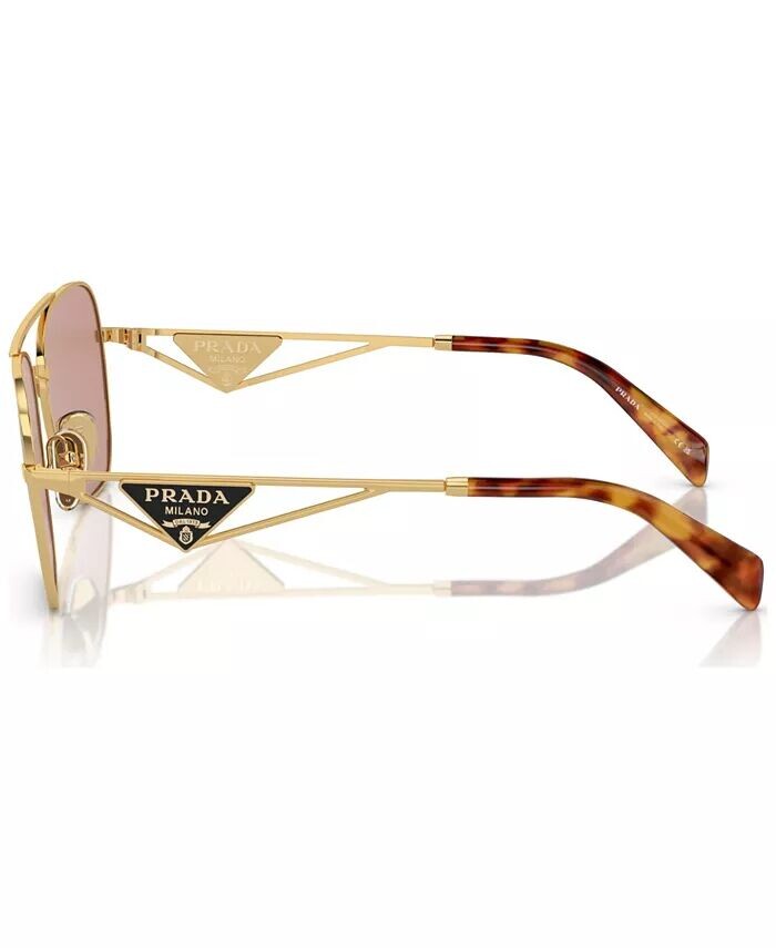 Круглые женские солнцезащитные очки Symbole, PR A50S PRADA, золото — фото 3