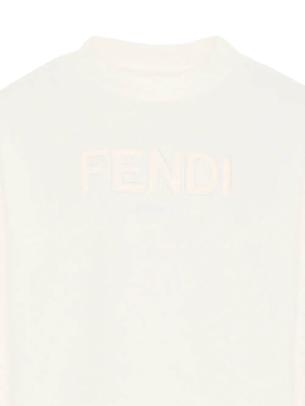 Свитшот с круглым вырезом Fendi Kids, бежевый — фото 3