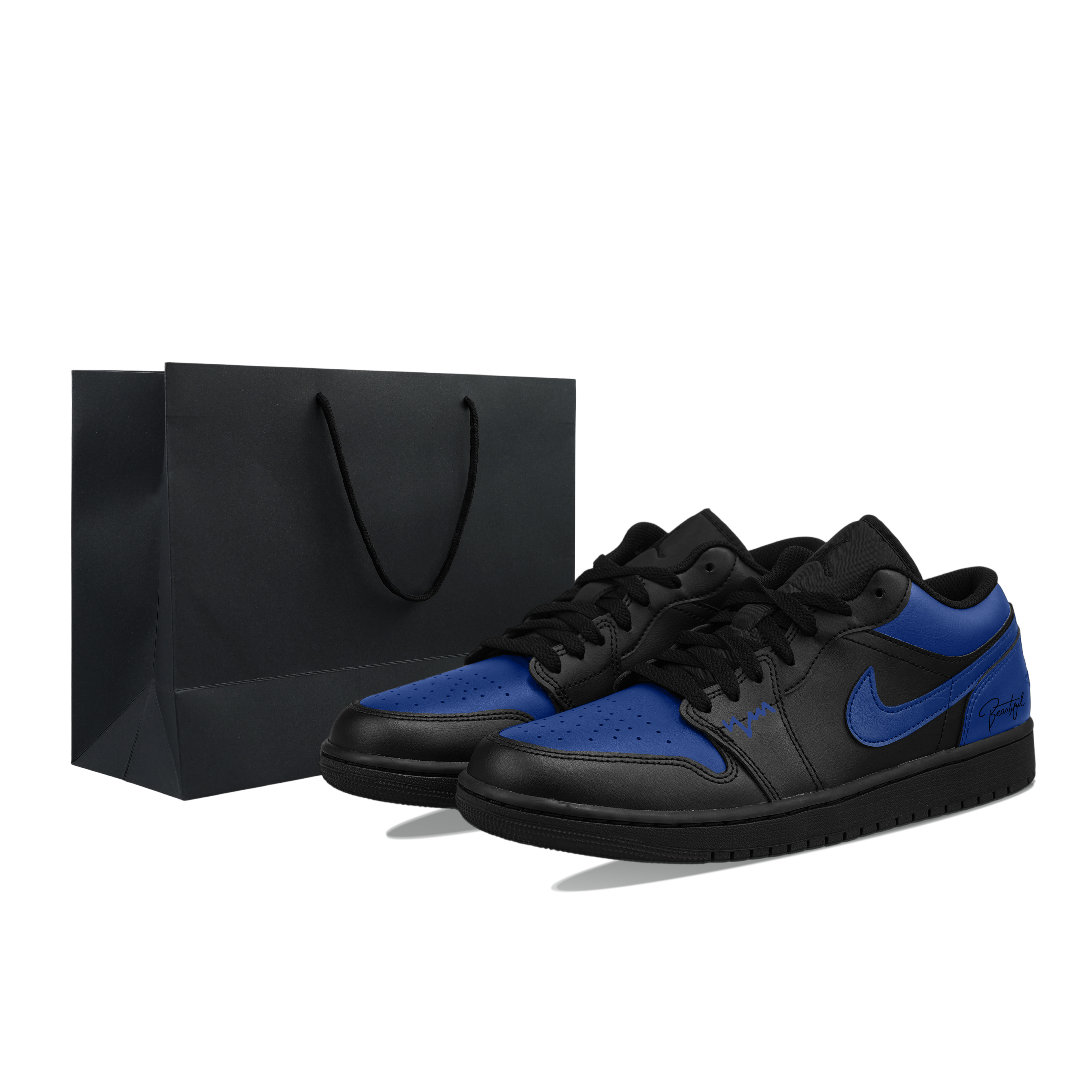 

Jordan Кроссовки мужские низкие баскетбольные винтажные Air 1 Cushioning, Wear Resistant Blue Black