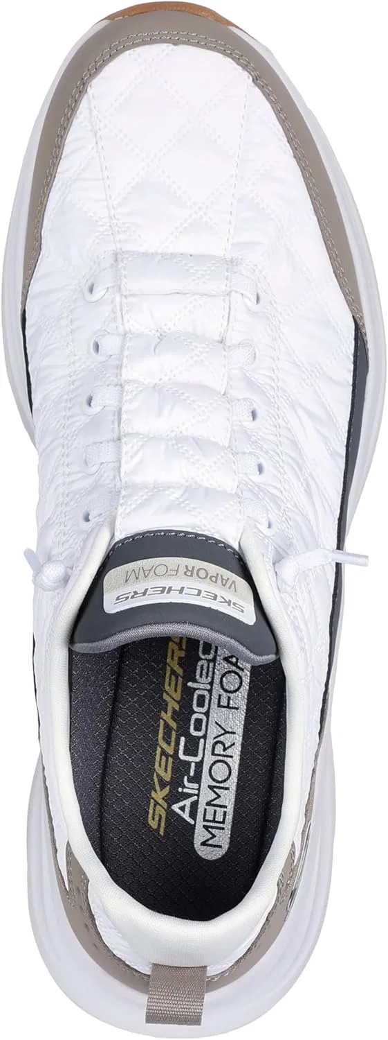 Мужские кроссовки Skechers 232619w, White Mesh Duraleather Taupe Trim — фото 3