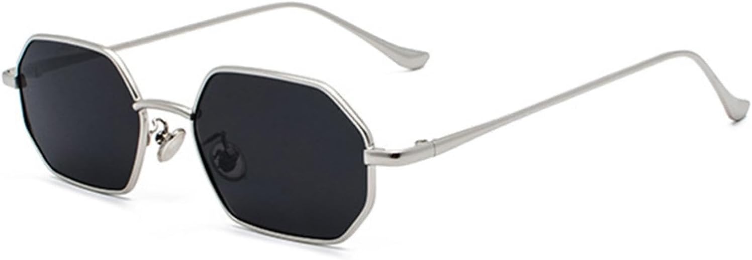 

Солнцезащитные очки с защитой UV400 | Маленькая металлическая оправа, линзы конфетного цвета | Для женщин и мужчин, для занятий спортом на открытом воздухе и вождения DSVIGF, Silver Blackgrey