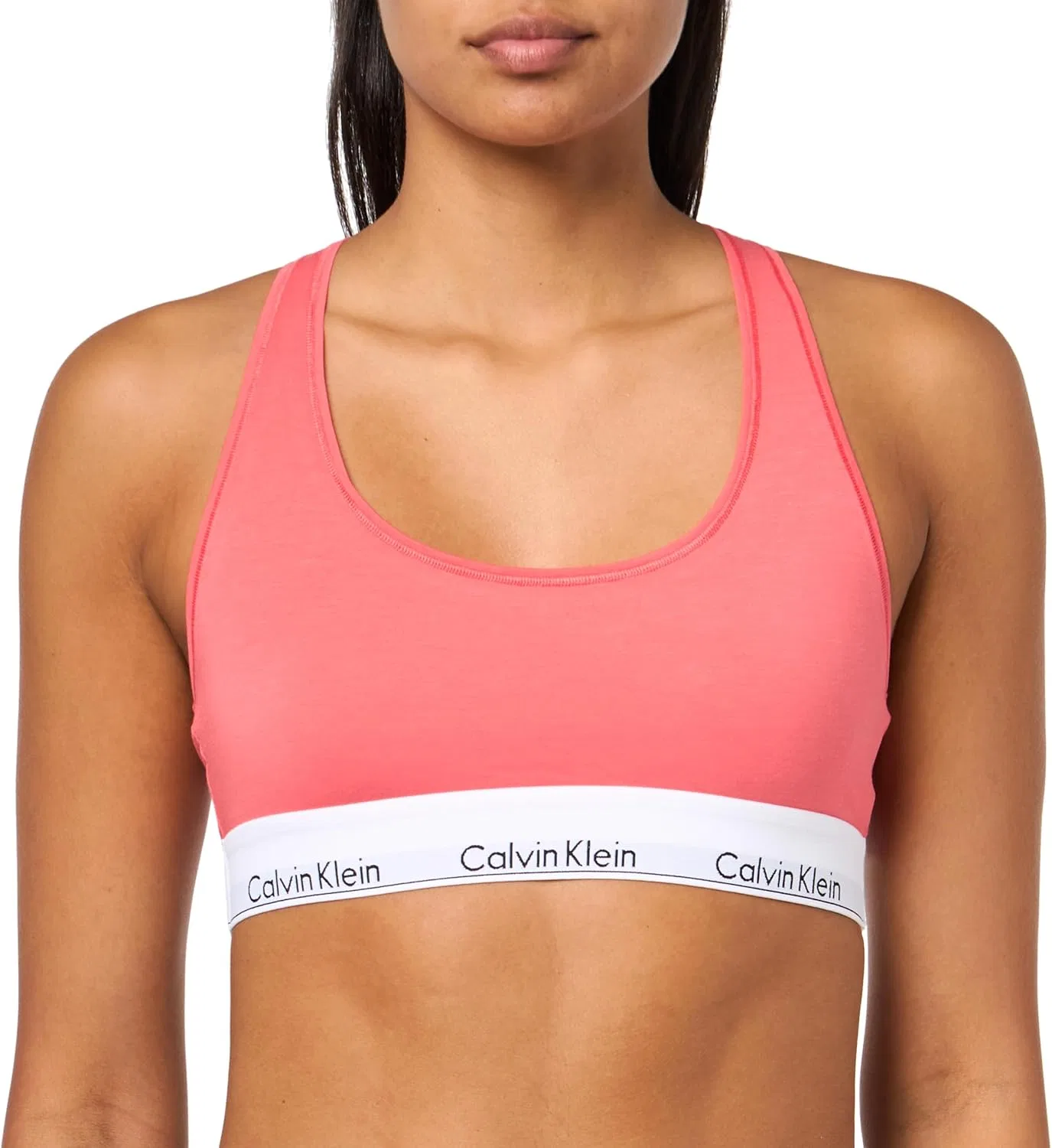 Бюстгальтер Calvin Klein Womens Modern Cotton Unlined Wireless Bralette, коралловый