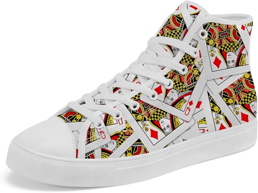 

Кеды на высокой подошве chebing Poker для мужчин и женщин, с рисунком игральных карт, шнуровка, повседневная обувь, подарок для папы и мамы, желтый