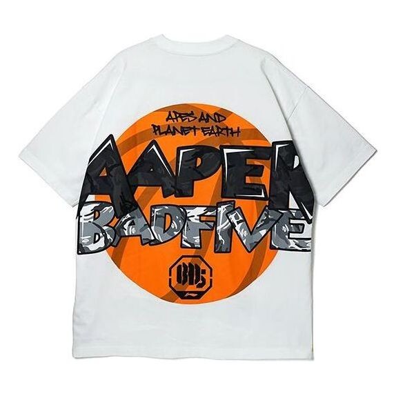 

Футболка x aape badfive графическая свободная футболка Li-Ning, белый