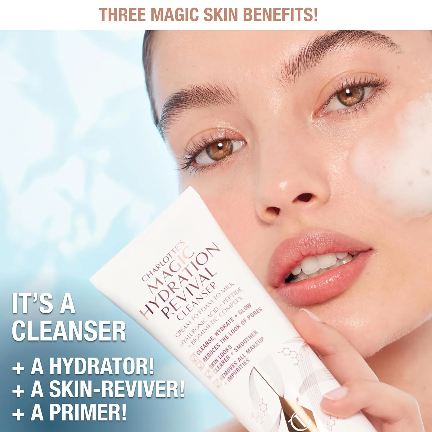 Крем для лица SPF CHARLOTTE TILBURY Очищающее средство для лица Magic Hydration Revival - нежная пенка для увлажнения — фото 2