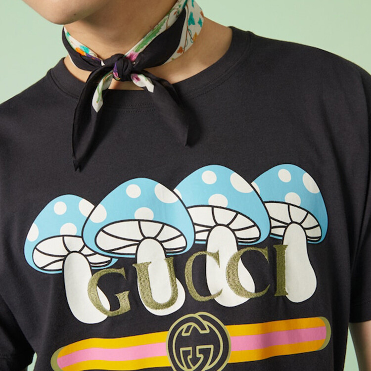 Футболка мужская Gucci Jersey с принтом, черный — фото 2