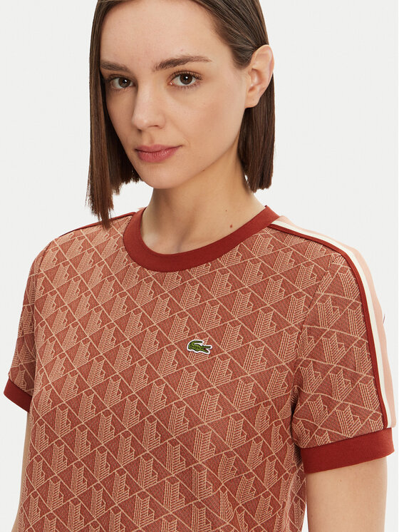 Футболка Lacoste TF3244 облегающая, оранжевый — фото 4