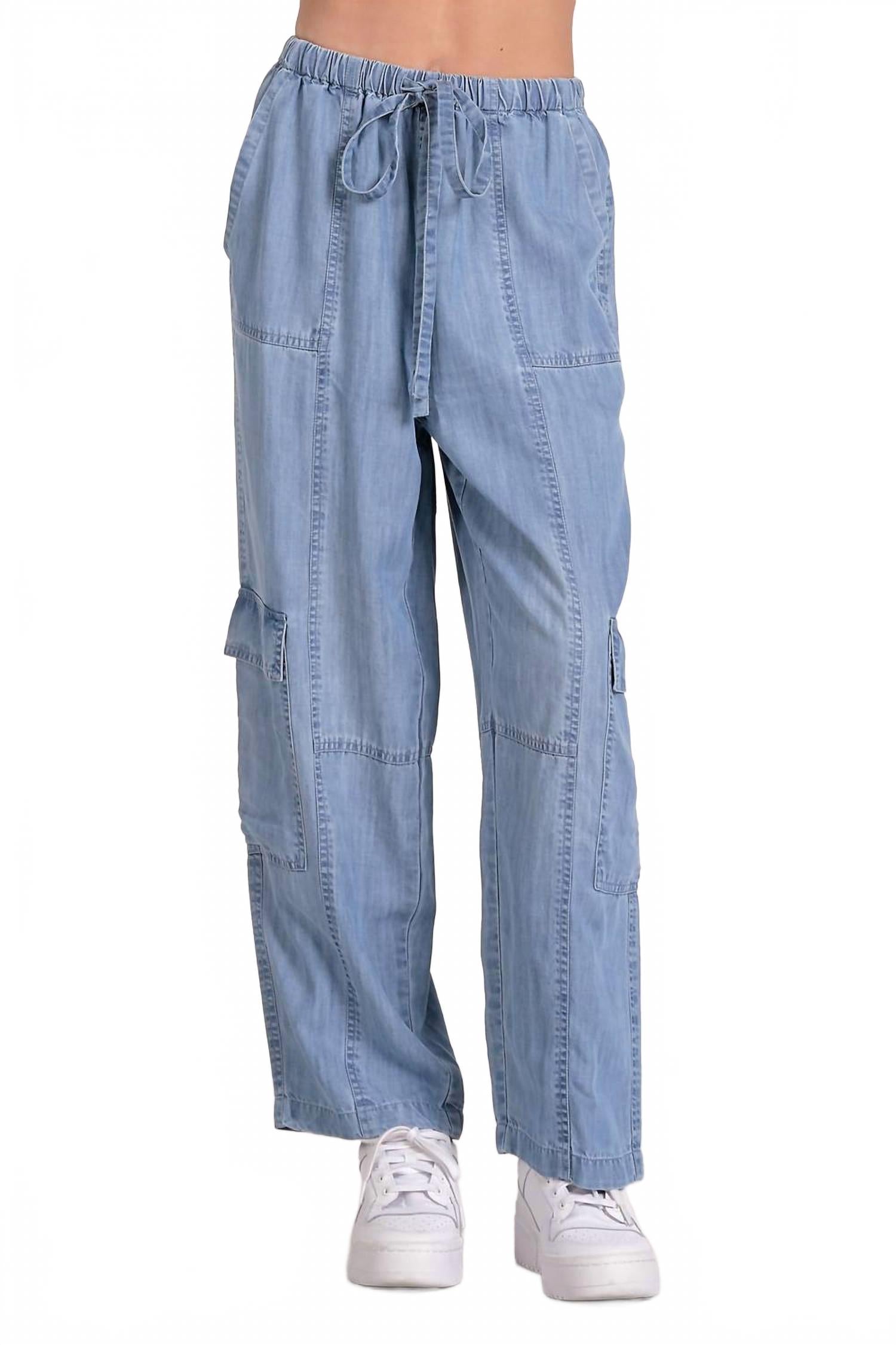 

Джинсовые карго-штаны Dita в синем цвете ELAN