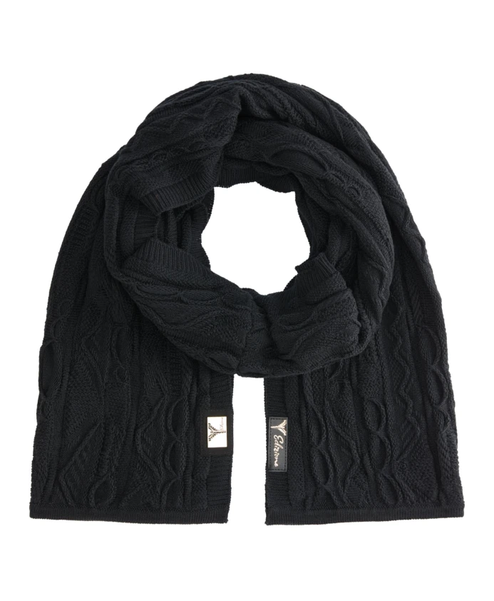 

Вязаный шарф Edizione Corazza уникальный и нестандартный зимний шарф Carlo Colucci, черный