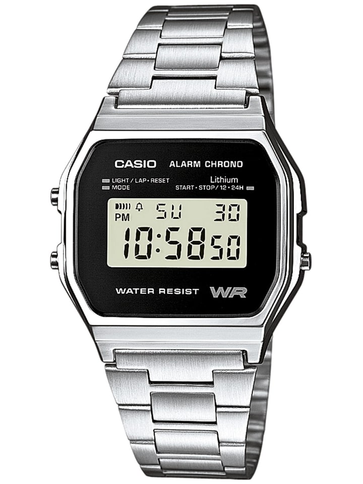

Casio Цифровые часы с будильником и хронографом, черные/серебристые