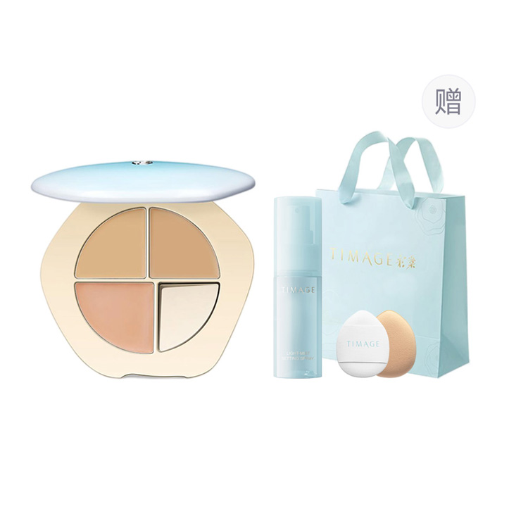 

Трехцветная палитра консилера увлажняющая осветляющая выравнивание тона кожи пуховый диск 5г TIMAGE