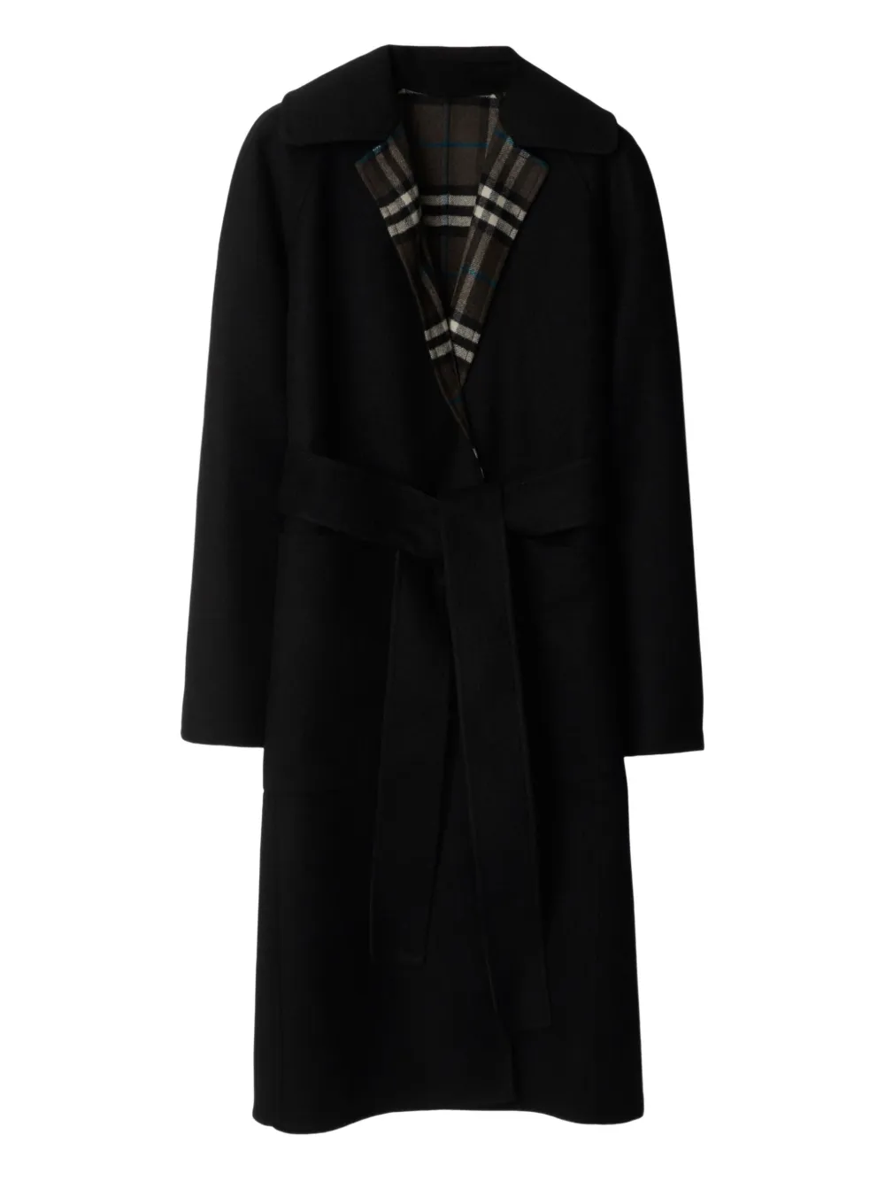 

Двусторонняя шерстяная куртка с поясом BURBERRY, черный