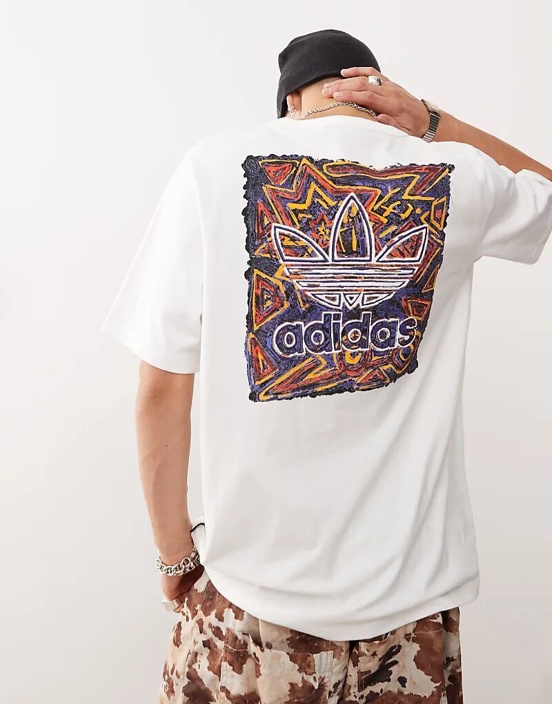 

Архивная графическая футболка белого цвета adidas Originals