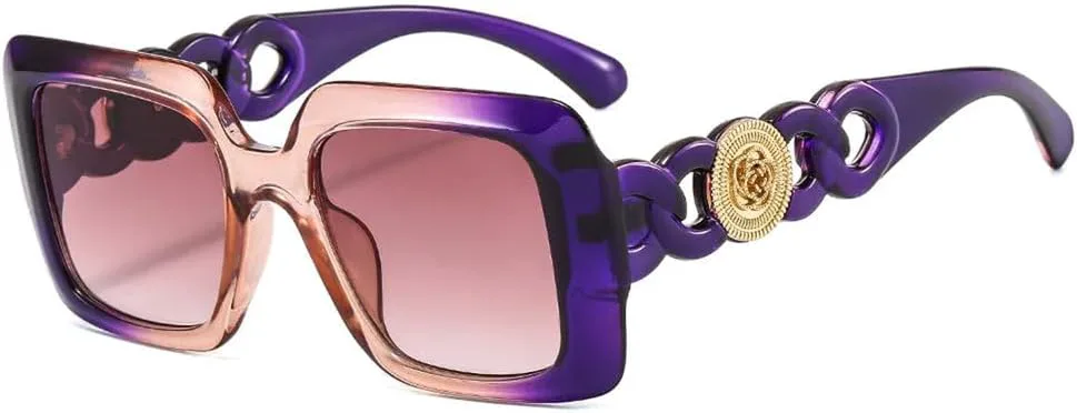 

Женские очки в стиле ретро, ​​большие очки для вождения, роскошные солнцезащитные очки с защитой от УФ-излучения UV400, градиентные линзы TYUVIVO, Purple