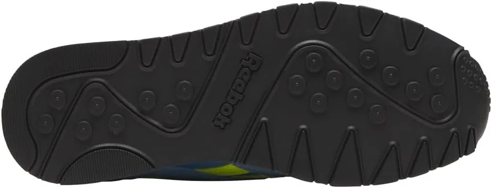 Мужские классические нейлоновые кроссовки Reebok, Essential Blue Solar Acid Yellow Vintage Chalk — фото 4