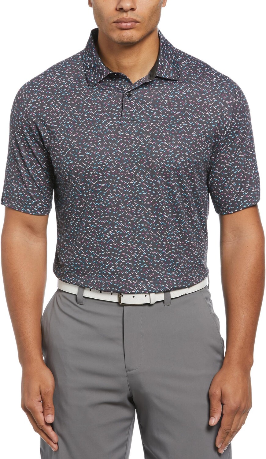 

Поло Callaway All-Over Chevron Confetti Print Polo, цвет Asphalt