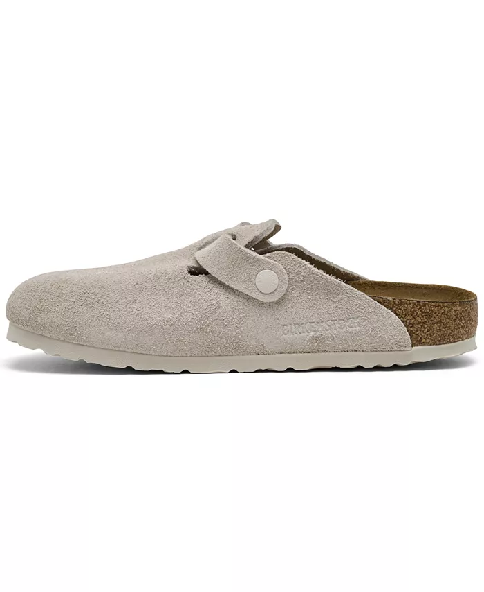 Женские мягкие кожаные сабо Boston Soft Footbed из замши от Finish Line Birkenstock, белый — фото 4