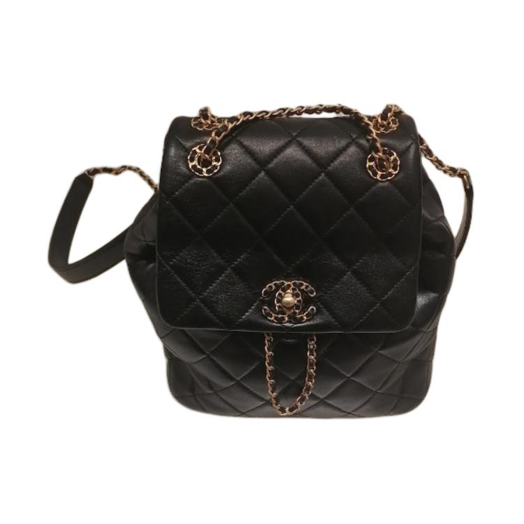 

CHANEL Женский рюкзак из овчины, черный