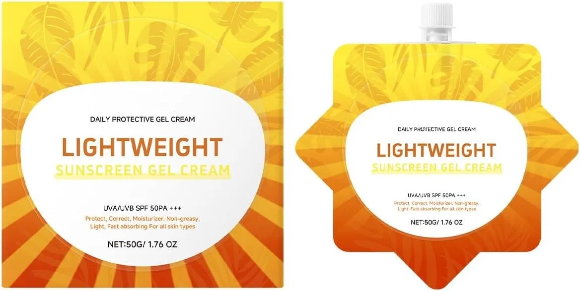 Солнцезащитный гель SPF 50+ с диоксидом титана, 50 мл, оранжевый Generic