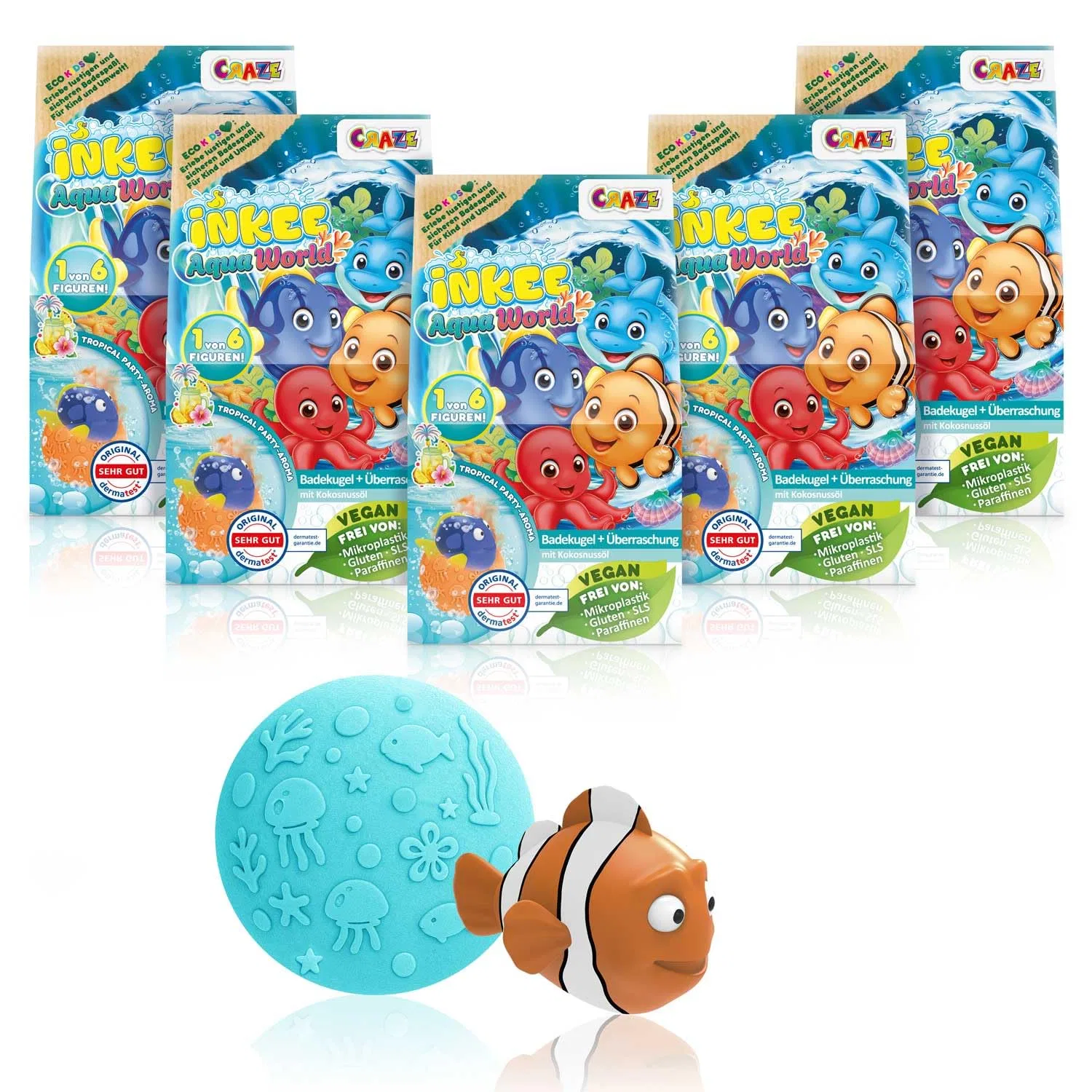 Набор детских бомбочек для ванны «Aqua World» с сюрпризом от INKEE Inkee