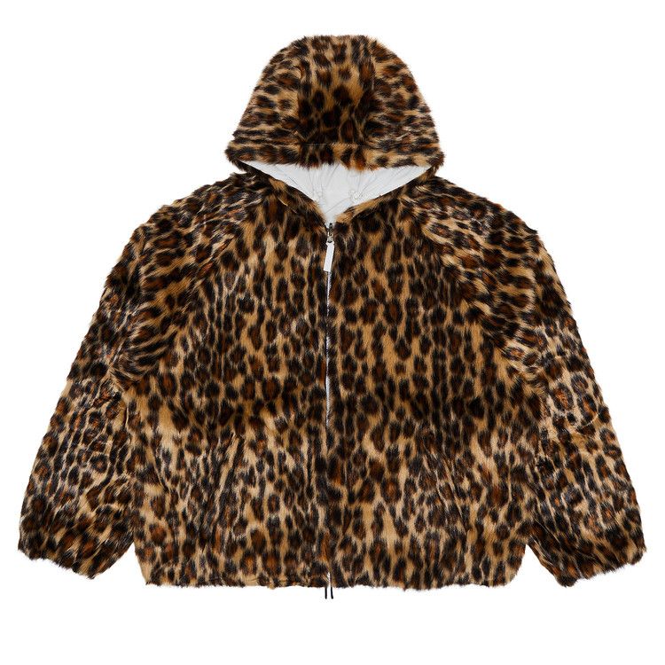 Спортивная куртка Supreme Faux Fur Reversible Hooded Track Jacket, White — фото 4