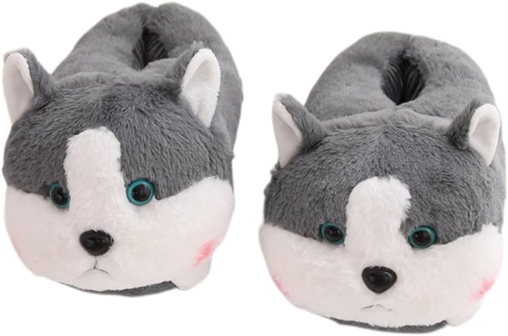 

Женские хлопковые тапочки с мультяшными животными, взрослые теплые плюшевые тапочки, мужские домашние тапочки, зимние теплые тапочки, тапочки-хомячки Wyike, Dog2