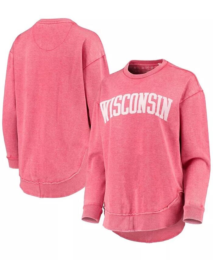 

Женский свитшот-пуловер в винтажном стиле Red Wisconsin Badgers Pressbox