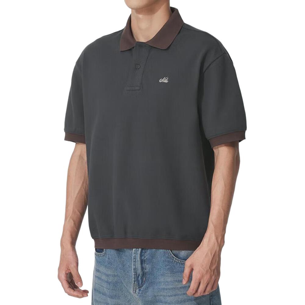 Life Men's Heavyweight Polo Nike, черный/коричневый — фото 4