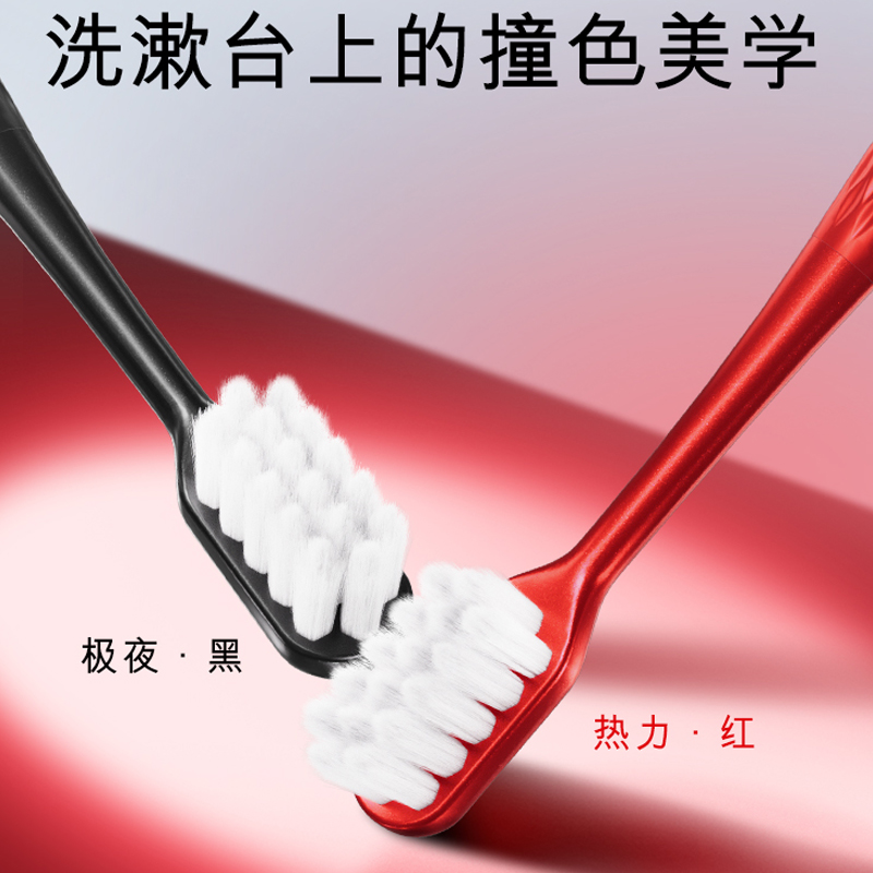 Мягкая зубная щетка для чистки с защитой десен Fleece Like Gum Protection Soft Fleece COLGATE, 6-piece set: toothbrush # красный *3+toothbrush # черный *3 — фото 3
