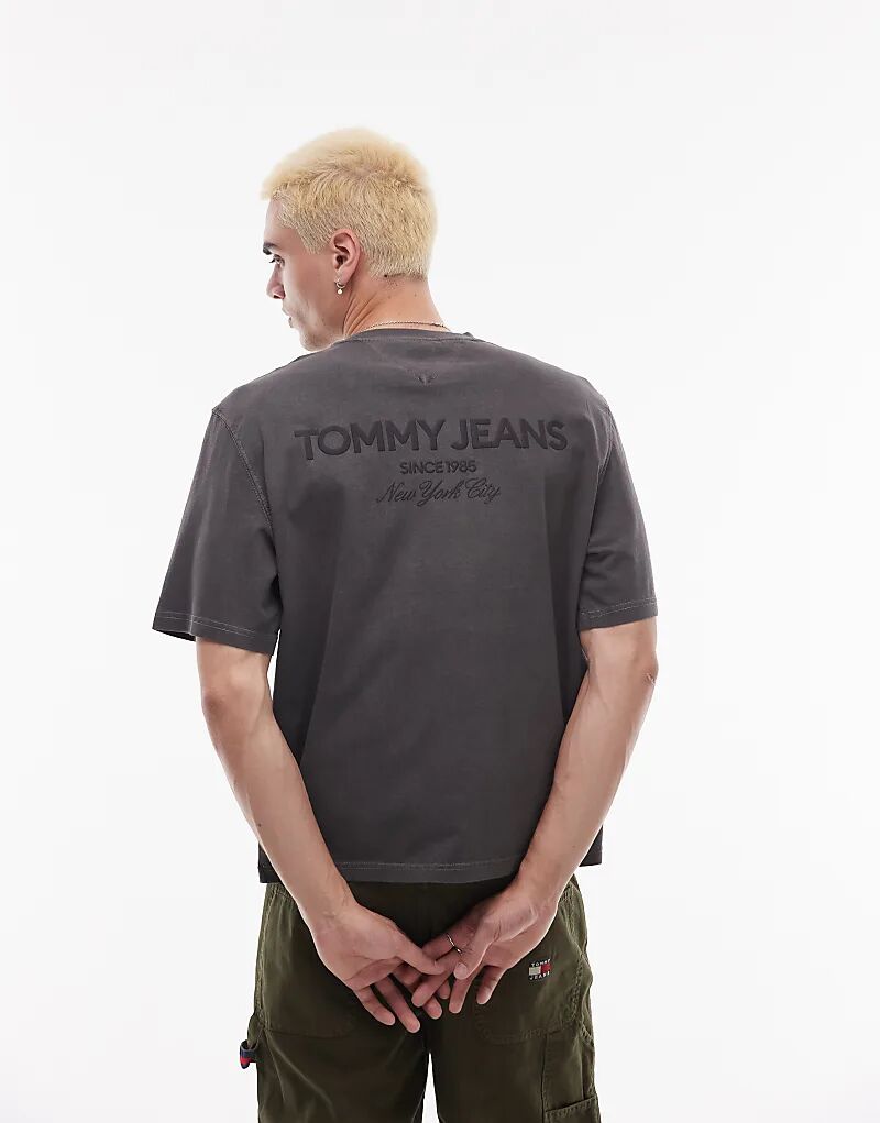 

Футболка Tommy Jeans 90-х годов свободного кроя, выбеленная, черного цвета