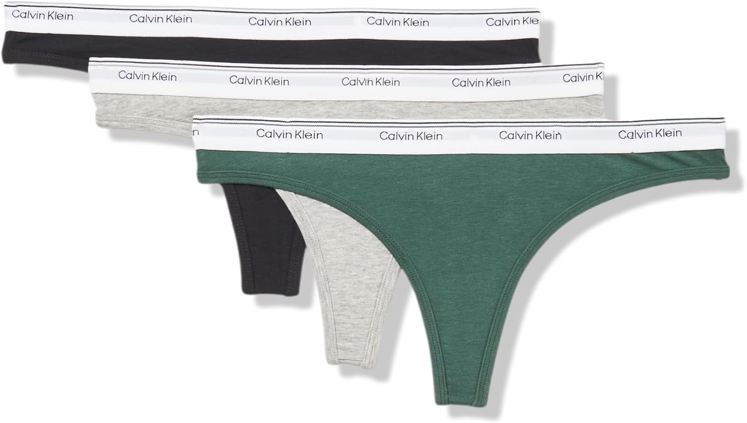 

Женские трусики-стринги Calvin Klein Balance из эластичного хлопка, 3 шт., Black/ Grey Heather/ Kells Green