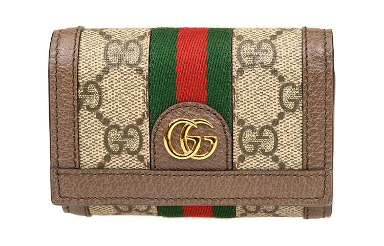 

GUCCI Холщовый кошелек с кожаной отделкой унисекс черно-коричневый