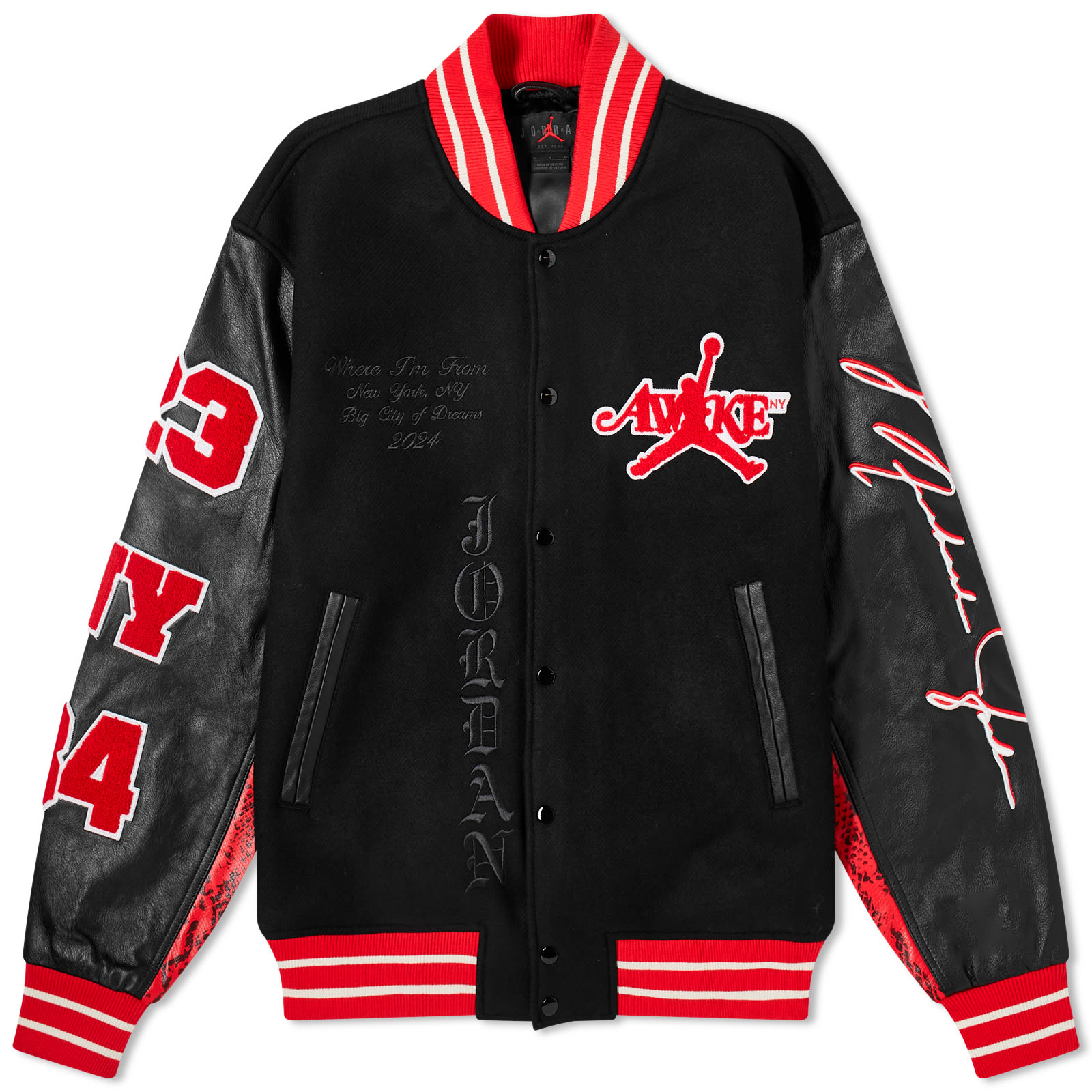 

Куртка Air Jordan X Awake Ny Varsity, цвет University Red & Black