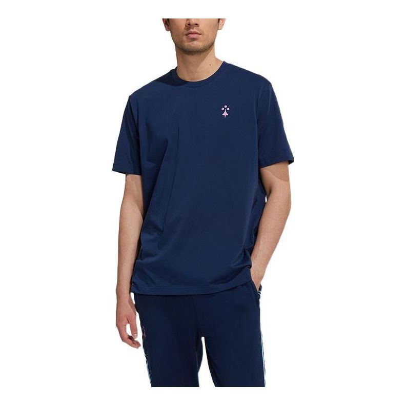 

Футболка Men's adidas Solid Color Logo Printing Round Neck Sports Short Sleeve Blue T-Shirt HL0562