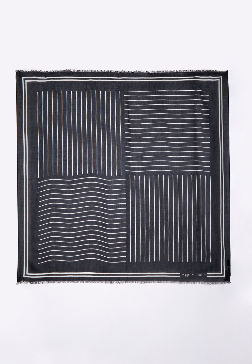 

Шелковый шарф Harlow Stripe Scarf rag & bone, черный/белый