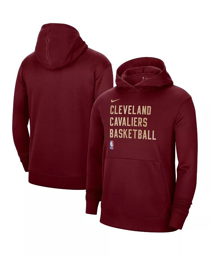 

Мужской и женский пуловер с капюшоном Wine Cleveland Cavaliers 2023/24 Performance Spotlight для тренировок на корте Nike, красный