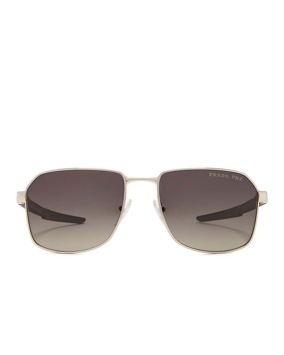 

Солнцезащитные очки Prada Square Frame Polarized, серый