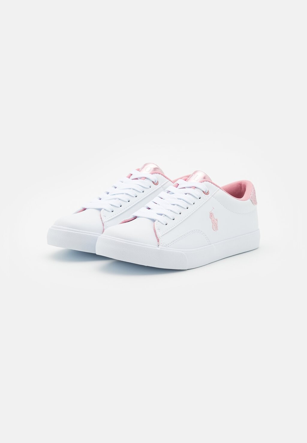 Низкие кроссовки Theron Polo Ralph Lauren, цвет white/light pink/glitter light pink — фото 2
