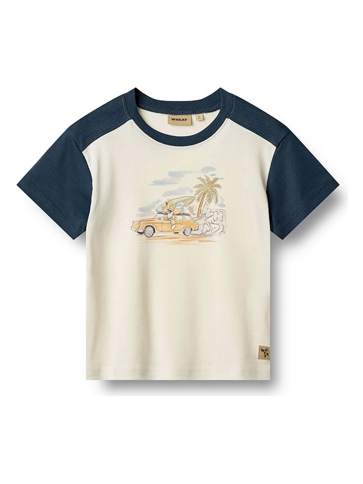 

Wheat Футболка "Винсент" кремового/темно-синего цвета