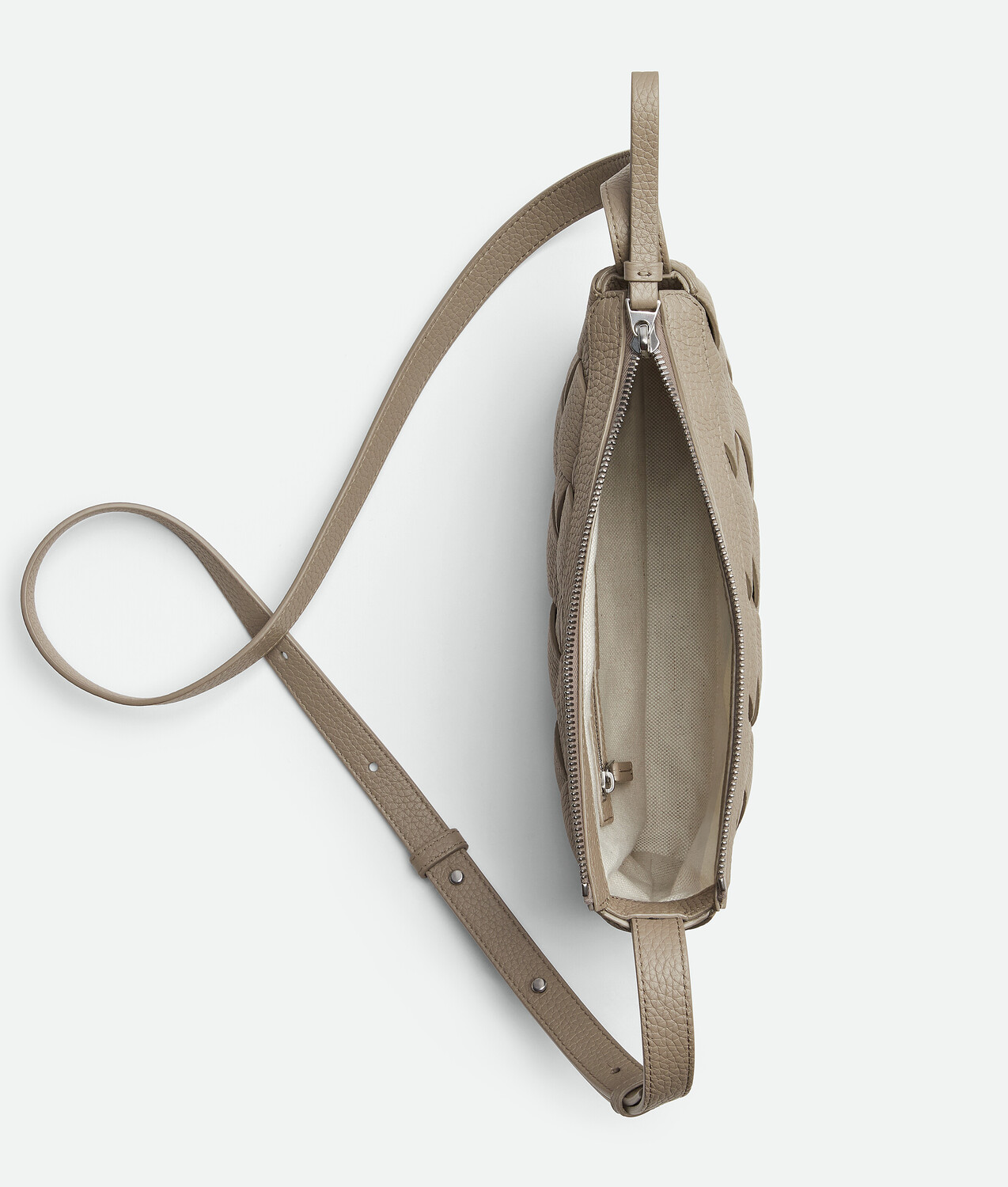 Diago zipped messenger BOTTEGA VENETA, известняк — фото 3