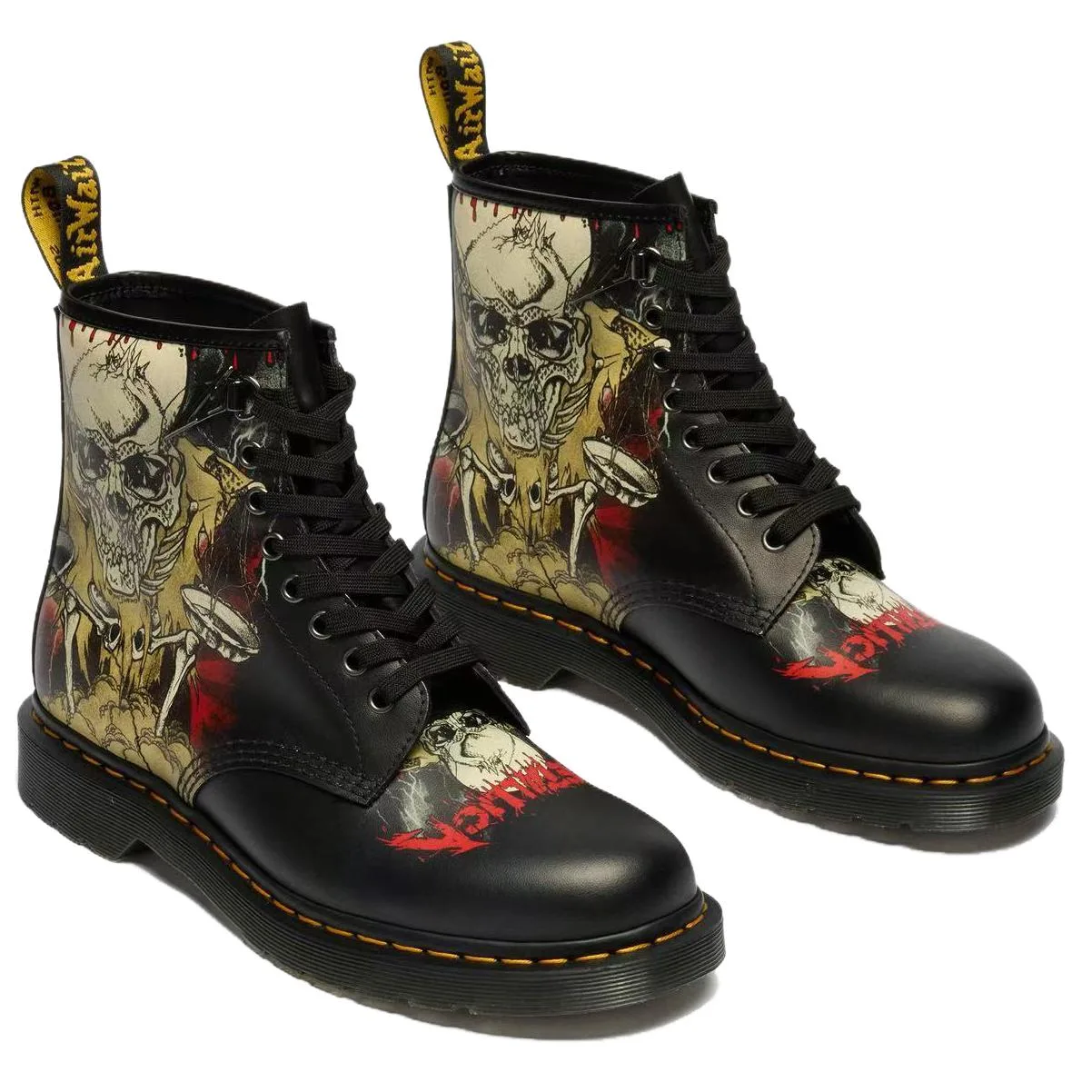Dr.Martens Metallical x 1460 Skull Lightening Cow Leather Short Combat Boots Unisex Black — фото 4