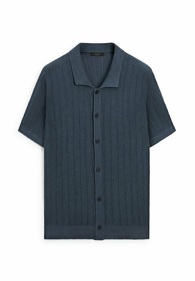 

Рубашка SHORT SLEEVE Massimo Dutti, темно-синий