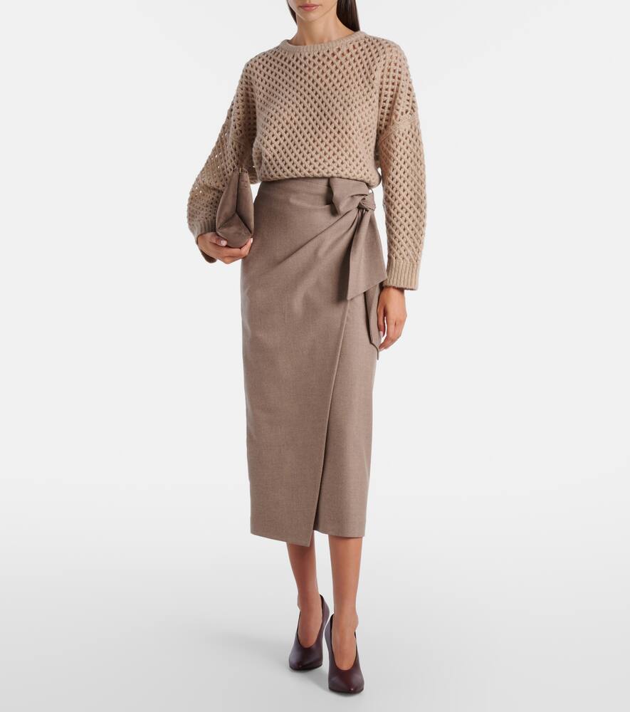 Эссен свитер из кашемира и шелка с открытой вязкой Max Mara, Cacha Chiaro — фото 2