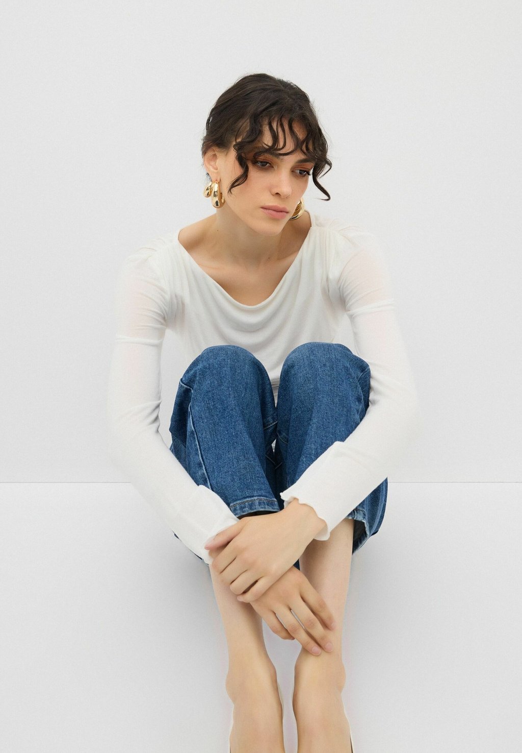 

Блуза BOAT NECK GATHERED adL, белый