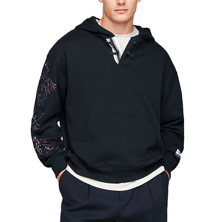 Совместная модель Clot X CLOT, толстовка унисекс, темно-синяя Tommy Hilfiger, темно-синий — фото 3